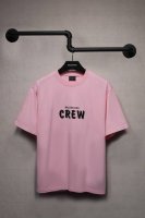 Aeniaa 巴黎世家 Crew 标语T恤短袖 克重240 工艺洗水处理 椭圆裂纹机印花 数码直喷网点工艺 对位整齐 无毛边 进口环保浆料刮浆 效果立体 字母清