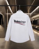 balenciaga 巴黎 爆款来袭 经典后背可乐模糊Logo长袖宽松版型衬衫 2025Ss官网新款长袖 衬衫 衬衣，精美直喷Logo 高端版本，专柜定制面料