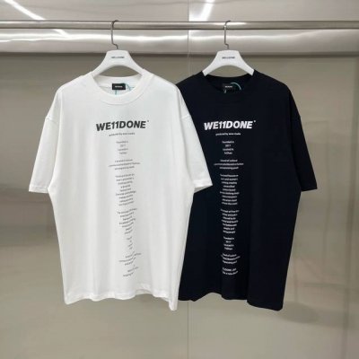 款号: W157# We11Done 标语字母 宽松圆领短袖T恤男女情侣款 面料：280G双纱精梳紧密赛络纺重磅纯棉 工艺：走线均是全身三线缝制，后领织带包边延