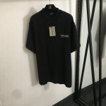 款号20252295 Balenciag*新款 Logo刺绣字母复古做旧破洞短袖T恤，黑色，1 2 3 4， 2码；肩宽52，胸围120，袖长23，长79