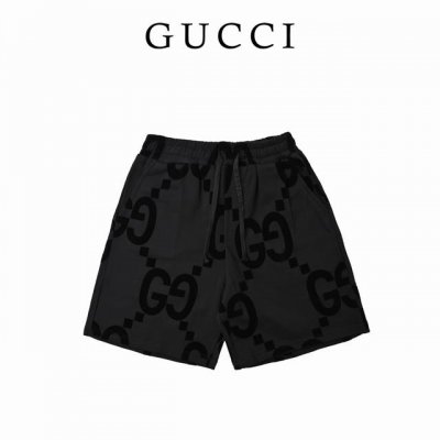Gucci 古驰 新款大G植绒短裤 380G纯棉面料，挺括有型，暗纹植绒图案，低调奢华有质感。 003 尺码：S. M. L. Xl. 颜色：黑色