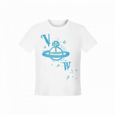 Vivienne West Wood 西天后薇薇安 2025夏季新款涂鸦系列土星设计款涂鸦星空Logo正肩短袖T恤 女款 全网独家纯棉高品质 款号：Vi09 尺