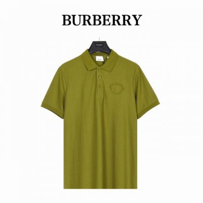 burberry巴宝莉Bbr 24Ss 胸口麦穗刺绣短袖polo衫 面料采用240G专用珠地面料 宝蓝色,花灰色珠地布为原版定染 前幅采用进口田岛机万针刺绣 下