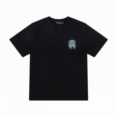 8045# ,Amiri徽章Logo,数码直喷印花洗水宽松版T桖，采用300克重面料，颜色：黑色，尺码：S M L Xl