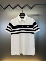 p180 顶级代购版本★普拉达 Prada 金属三角标撞色拼接工艺翻领Polo衫短袖 香港贸易洋行渠道货！重磅高端臻品，取料珠地水洗面料，不起球，不变形，不缩水