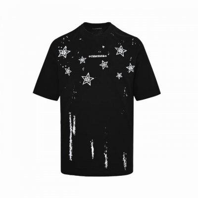 Chrome Hearts 克罗心 25Ss 梵文星星印花短袖 面料采用280克重精梳棉，定制32支1*1螺纹，成衣两遍水洗处理，面料舒适亲肤无异感，定制定染面