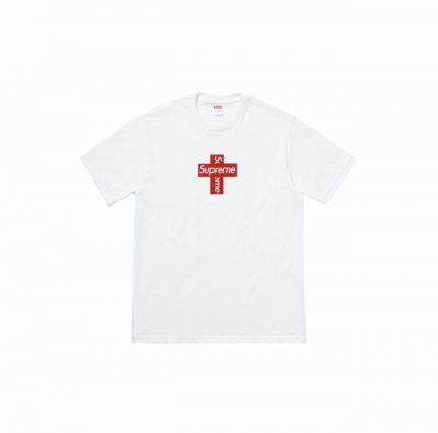 851款Supreme Week 17 Cross Box Logo Tee 十字架Logo圆领短袖T恤 男女同款 码数Smlxl 黑色白色