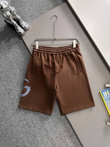 套装款！Gucci 古驰 2025新款 轻奢主义 贴布破坏双G字母 精工刺绣Logo 男女日常通勤穿搭必备 休闲短裤 定制毛圈面料 进口机刺绣工艺 腰标吊牌洗水