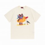 gucci古驰数码直喷工艺趣味卡通 280克双纱短袖 杏色 Xs-L
