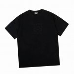 罗意威 Loewe 夏季新款，纯色刺绣圆领短袖T恤，采用260G纯棉布料，配色螺纹，立体绣花，宽松版型，男女同款 Color：黑色 灰色 Size：Xs S M