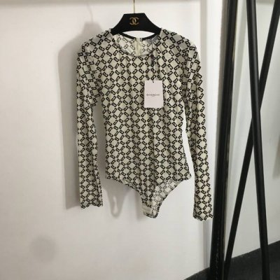 款号20252227 Givench*新款 满身植绒印花修身p长袖网纱连体紧身衣，米白色，咖色，砖红色，黑色，M-Xxl， 均码；胸围78，袖长61，衣长70