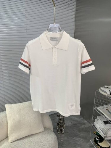 Tb汤姆布朗 Thom Browne 汤姆布朗 拼色针织polo衫 升级 灵感源自八十年代复古 原版面料 官方同款 针织 polo衫 定制 网纱毛衣针织面料 手