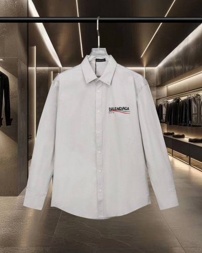 190 Balenciaga 巴黎 爆款来袭 巴黎铁塔可乐波浪Logo印花长袖宽松版型衬衫 2025Ss官网新款长袖 衬衫 衬衣，精美印花工艺 高端版本，专柜定