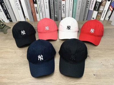 9651# #Mlb洋基队Ny经典款小标刺绣软顶棒球帽男女休闲同款情侣百搭鸭舌帽显脸小帽子大头围# 可调节 颜色：粉色 黑色白标 红色 白色 黑色黑标 藏青色