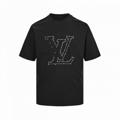 路易威登 Louis Vuitton 夏季新款 星宿字母连线刺绣圆领短袖T恤 高端品质独家定制 采用280克定织定染高克重纯棉面料 宽松Oversize版型 上