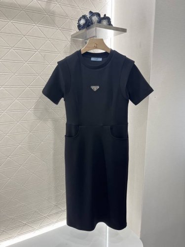 prad*新品 短袖全棉连衣裙