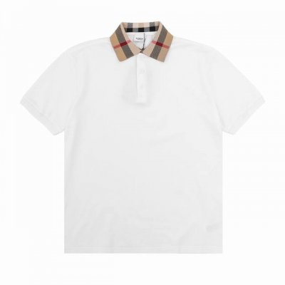burberr* Bbr 格纹拼色领口翻领polo短袖 码数Xs-L