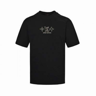 louis Vuitton 路易威登 25Ss 四叶草老花刺绣字母短袖 面料采用260克重纯棉 定制32支2*2螺纹 成衣两遍水洗处 面料舒适亲肤无异感 定制定