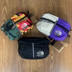 supreme X The North Face北面联名款拉链开合可调节户外运动休闲腰包胸包单肩包斜挎包 颜色：黑色 迷彩色 米拼紫 尺寸：33X19X11 C
