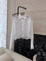 JF001#新款衬衫 ES 依玛诺 重工刺绣 100% 棉 长袖衬衫 白色 SML