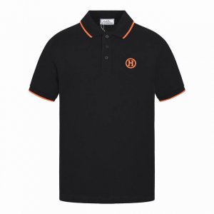 Hermes 爱马仕 橘色圆圈Logo刺绣Polo短袖 采用定制定染高克重280G原版面料，1-1工艺制作， 区别市场通货版本，上身效果超级漂亮！超级帅！大气
