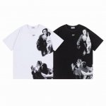 9023#洗水黑色 白色p90 Off White新款宽松版短袖T恤 尺码 S M L Xl 颜色 白色 洗水黑色