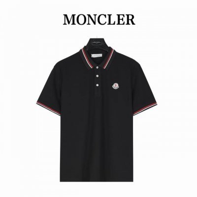 moncler 蒙口 经典小标领口织带短袖Polo衫 衣领为双系统提花定织扁机制成，有弹性，不变形，衣服全部原生布捆边，前胸双层面筒，无明线，无散口，袖口，前胸