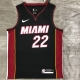 款号：S22 顶级刺绣版本 平铺实拍图 Nike联名Nba 热火队22-23赛季巴特勒22号限定球衣 Sw球迷版 Logo印花篮球背心黑色 颜色：黑色 尺码：S