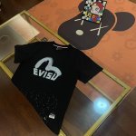 Evisu福神2025新款男士字母泼墨海鸥短袖 颜色 黑 尺码：S-Xxl S码 肩宽44 胸围96 衣长68 适合身材100-120斤 M码 肩宽46 胸围1
