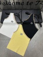 新品上线 款号:27611# #Niu金线颗粒斜肩背心实拍图