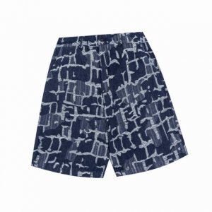 200 芬迪/Fendi 夏季新款 满印流苏双F字母提花牛仔短裤 精美提花Logo 高端品质 透气舒适度高，精工制作，细节处理完美无可挑剔，定制Logo刻字纽扣