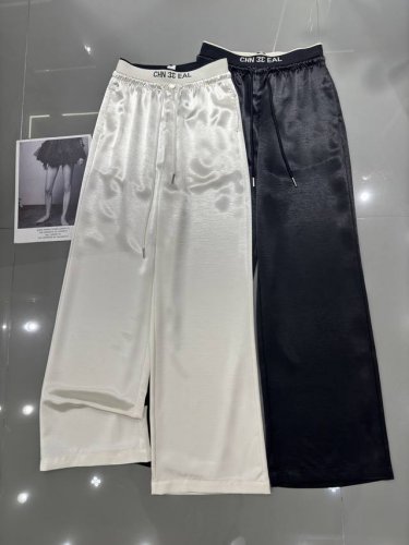 chane*小香 新款醋酸阔腿裤 橡筋腰包容性强 品质好 面料舒适 版型上身百搭又显瘦 两色 Smlxl