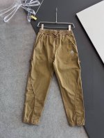 Moncle* 工装裤25Ss新款蒙口土色长裤男士徽标贴布抽绳休闲长裤，裤角拉链可调节裤脚 ，彩色条纹抽绳腰头 ， 面料100%全棉，最新经典系列男士休闲裤，采
