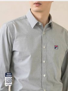180 Fila 斐乐男士千鸟格提花休闲纯棉长袖衬衫 香港洋行渠道货，纯正血统品质，瑞士原产代工出品，25年S 春季新品！ 该款衬衫面料和辅料皆为外商客供，客供