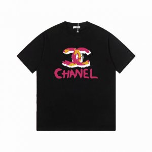 chanel 香奈儿 格子印花Logo字母简约百搭短袖T恤 吊牌 领标 水洗唛 三标齐全 定织定染280克精梳棉面料 尺码 S-Xxl 颜色 黑色 白色