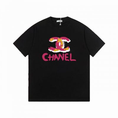 chanel 香奈儿 格子印花Logo字母简约百搭短袖T恤 吊牌 领标 水洗唛 三标齐全 定织定染280克精梳棉面料 尺码 S-Xxl 颜色 黑色 白色