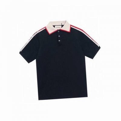 古驰 Gucci 夏季新款，肩膀红绿字母织带polo衫翻领短袖T恤，50支双精梳丝光棉小蜂窝朱地定制面料，洗水定型后 G，G家经典红绿字母织带拼接，肩膀流线型设