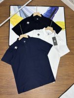 顶级复刻版本Desntefield迪桑特冰丝无痕全身无缝压胶工艺 弹力男款运动休闲高尔夫短袖polo衫 Desnte迪桑特桑蚕丝极光切割 男款商务休闲百搭运动型