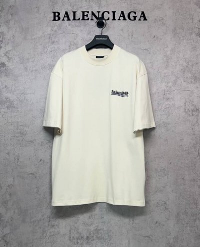 balenciaga巴黎世家顶级版本1:1官网品质 可乐前后字母刺绣Logo短袖圆领T恤 刺绣区分 九万针的刺绣 细节满满 还原正品细节真的是用尽心机 面料26