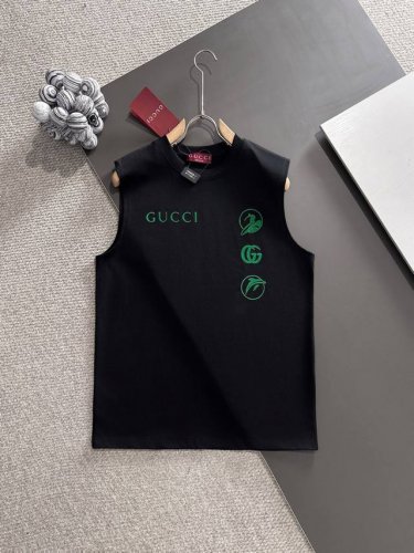 gucci古驰* 市场独家品质 爆款 2025夏款背心上新 原高版本 古驰 面料采用340克高密度定制棉 不变形 不缩水 立体垂感爆表 工艺介绍：前后幅采用重工
