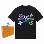 Louis Vuitton 路易威登 23Ss彩色渐变涂鸦图案Logo印花金典短袖T恤 定制260克同缸染面料 手感非常舒服 春夏最新砖柜同步 Os落肩版型 时