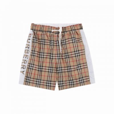 burberry 巴宝莉 侧边字母格纹沙滩短裤 面料原版定制，功能性斜纹面料，成衣百分百定位对条对格，非常耗时废料，密度手感和原版达到一致，松紧腰搭配，轻松调节