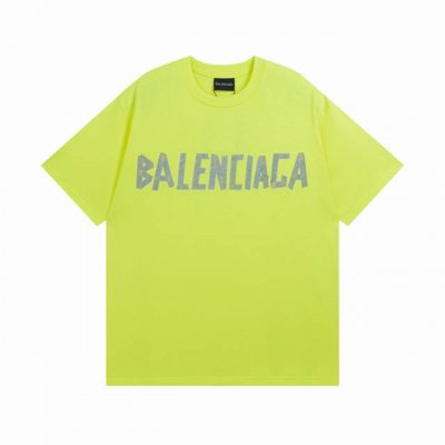 荧光绿 Balenciaga 巴黎世家2025 Ss 经典胶带拉浆印花短袖T恤 本市场No.1的质量 真正天花板品质 全部原版开发注意细节图 避免被盗图商家混发
