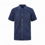 Louis Vuitton Damier 刺绣毛圈布衬衫 定制定染云绒毛巾卫衣纱 质感十足 舒适贴肤 全幅描绘 Damier 提花图案 将Marque L.Vu