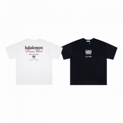 120 lululemon 露露乐蒙 25Ss 1998麦穗徽标字母Logo印花情侣圆领短袖 T恤-顶级版本 color：白色 黑色 size：S M L nu