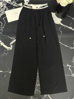 西裤 缪家25春夏新款Logo织带直筒高腰显瘦西裤 颜色:2色 码数:Smlxl