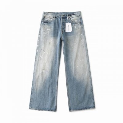 acne Studio 浅蓝色 Ac 白泼墨 M版型Vintage牛仔休闲裤 颜色：浅蓝色 尺码：29 30 31 32 33 尺码表 29码：腰围72 臀围1