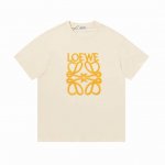 上新 高版本 Loewe 罗意威 多彩Logo刺绣短袖 240克双纱面料32支纯棉，25Ss最新最顶级 专柜款 经典个性简约拼色刺绣小标Logo 圆领短袖，最顶