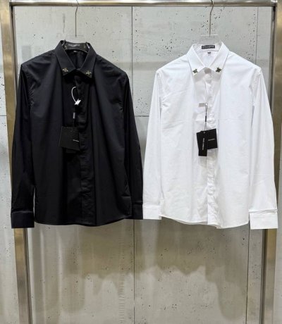 Dg杜家 25春夏新款秋冬款 定制小蜜蜂金属衣领拼接 高品质长袖衬衫 码数：M-3Xl