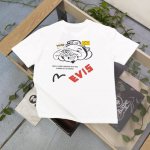 上新 款号：F652 2025新款Evisu福神后背达摩佛头品质保证图案Logo字母印花休闲情侣圆领短袖T恤，经典永远不会过时、人手必备款，230G纯棉精梳棉不